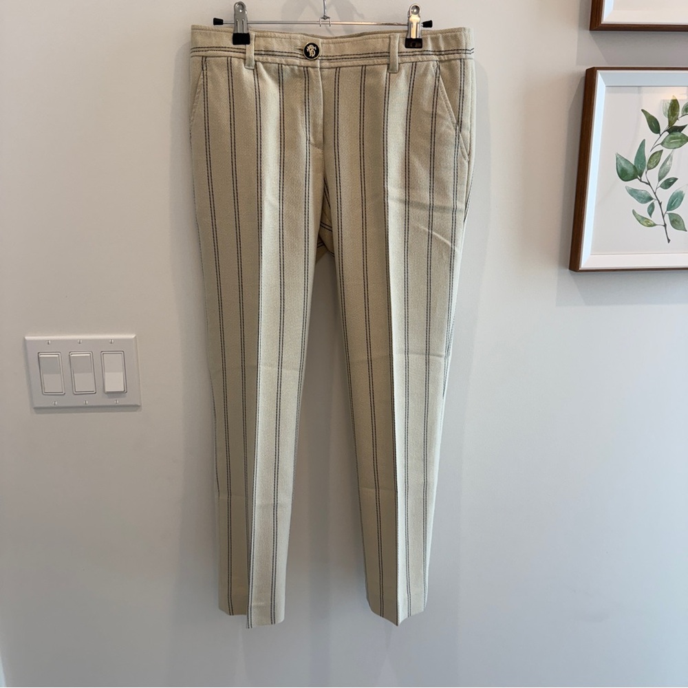Tory Burch Striped Tan Pants